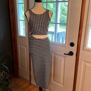 Zara Trafaluc Striped Bodycon 2-piece dress